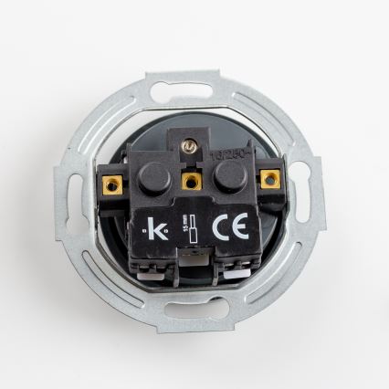 Reblig - Prise murale triple au style rétro avec cadre, 230V, finition anthracite