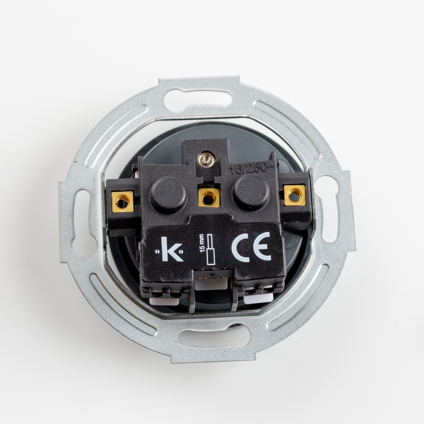 Reblig - Prise murale triple au style rétro avec cadre, 230V, finition anthracite