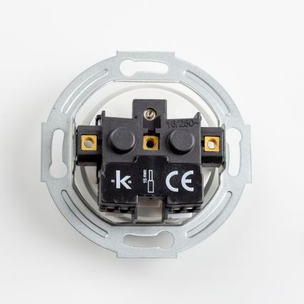 Reblig - Prise murale triple rétro avec cadre 230 V, blanc neige