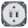 Reblig - Prise murale USB rétro en porcelaine, sans cadre, 2x USB-A, blanche