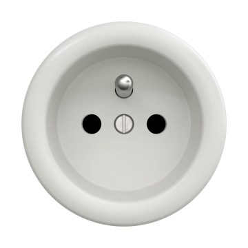 Reblig - Prise rétro sans cadre 230 V en céramique blanche