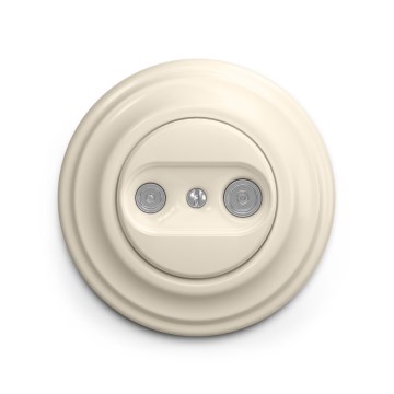 Reblig - Prise terminale murale TV+R au style rétro, avec cadre, beige