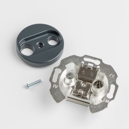 Reblig - Prise TV/FM rétro (terminale) avec cadre anthracite