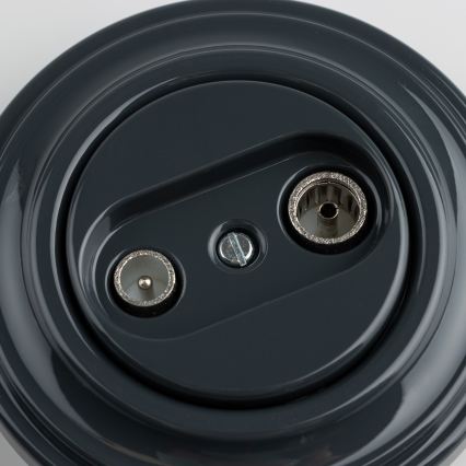 Reblig - Prise TV/FM rétro (terminale) avec cadre anthracite