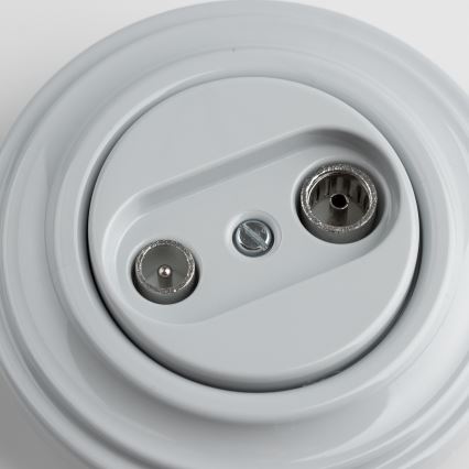 Reblig - Prise TV+R rétro (passante) avec cadre gris