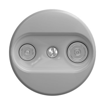 Reblig - Prise TV+R rétro (passante) sans cadre, grise