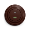 Reblig - Prise USB rétro A+C avec cadre marron