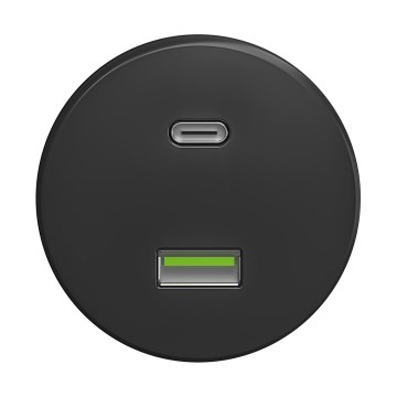 Reblig - Prise USB rétro A+C sans cadre anthracite
