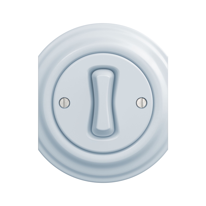 Reblig - Retro drukknop zonder rand, blauw