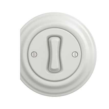 Reblig - Retro drukknop zonder rand keramisch wit