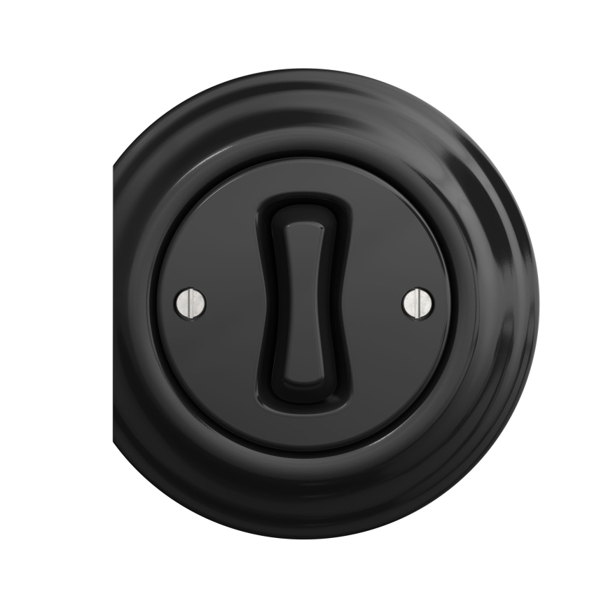 Reblig - Retro drukknop zonder rand, zwart