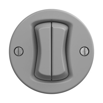 Reblig - Retro dubbele drukknop zonder afdekraam, grijs