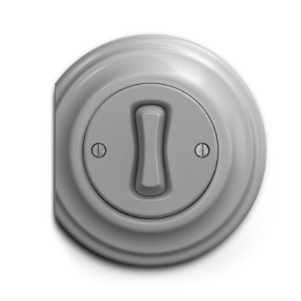 Reblig - Retro knop zonder rand, grijs