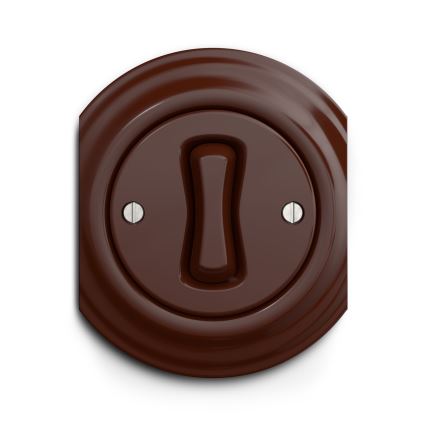 Reblig - Retro kruisschakelaar zonder afdekraam, nr. 7, bruin