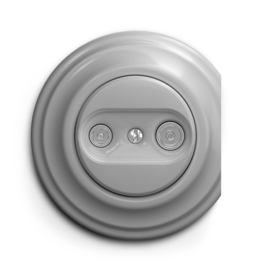 Reblig - Retro prise terminale TV+R (fin de ligne) sans cadre, grise