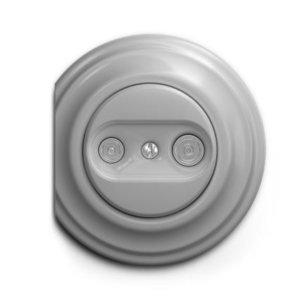 Reblig - Retro prise terminale TV+R (fin de ligne) sans cadre, grise