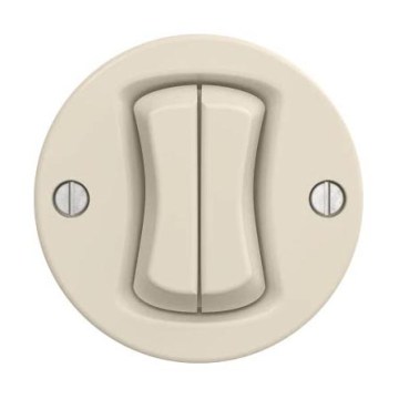Reblig - Retro serieschakelaar zonder afdekraam nr. 5 beige