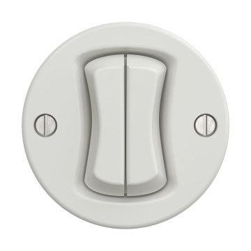 Reblig - Retro serieschakelaar zonder afdekraam nr. 5, keramisch wit