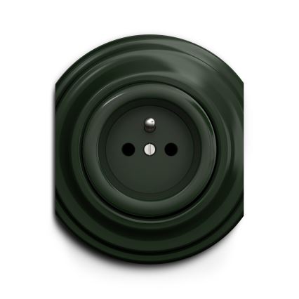 Reblig - Retro stopcontact zonder afdekraam 230V groen