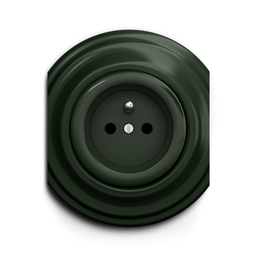 Reblig - Retro stopcontact zonder afdekraam 230V groen