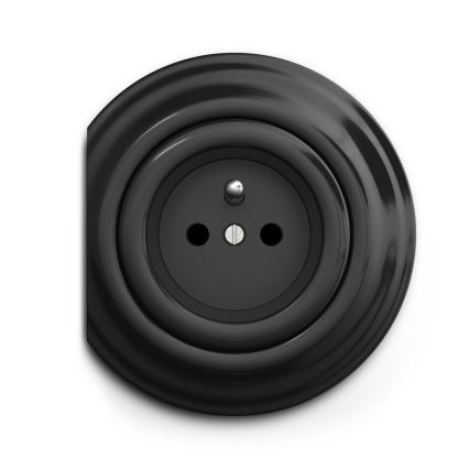 Reblig - Retro stopcontact zonder afdekraam 230V zwart
