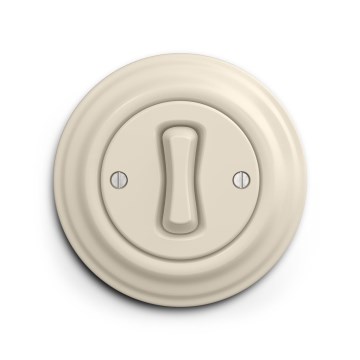 Reblig - Retro trapschakelaar met afdekraam nr. 6, beige