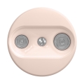 Reblig - Retro TV/FM-wandcontactdoos (eind) zonder afdekraam, oudroze
