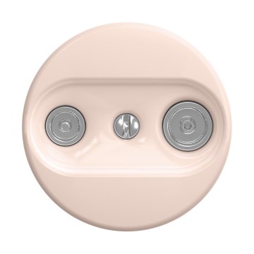 Reblig - Retro TV/FM-wandcontactdoos (eind) zonder afdekraam, oudroze