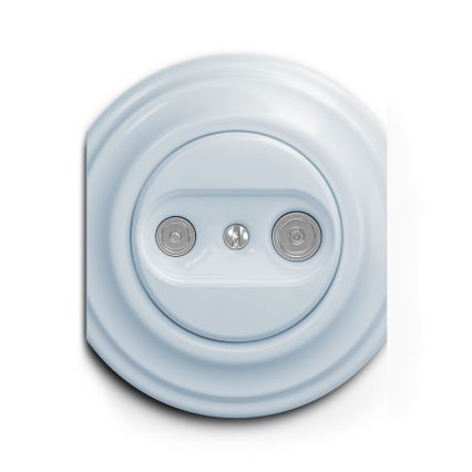 Reblig - Retro TV+R aansluitdoos (doorlus) zonder afdekraam blauw
