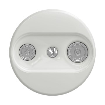 Reblig - Retro TV+R eindaansluiting zonder afdekraam, keramisch wit
