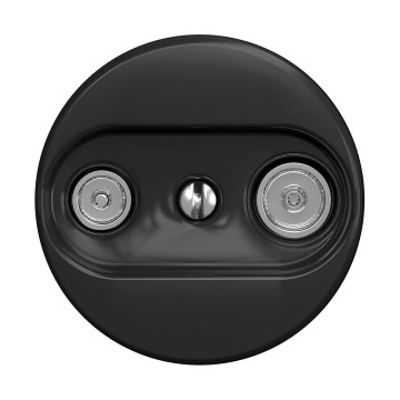 Reblig - Retro TV+radio-wandcontactdoos (doorvoer), frameloos, zwart