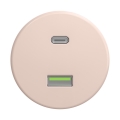Reblig - Retro USB-inbouwstopcontact A+C zonder afdekraam, oudroze