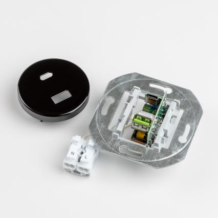 Reblig - Retro USB-stopcontact A+C met zwart frame