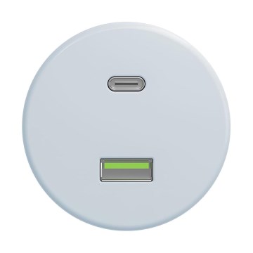 Reblig - Retro USB-stopcontact A+C zonder afdekraam blauw