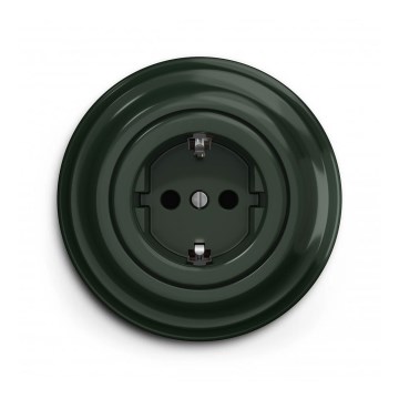 Reblig - Retro wandcontactdoos met SCHUKO-afdekraam 230V/16A groen