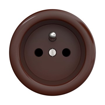 Reblig - Retro wandcontactdoos zonder afdekraam, 230 V, bruin