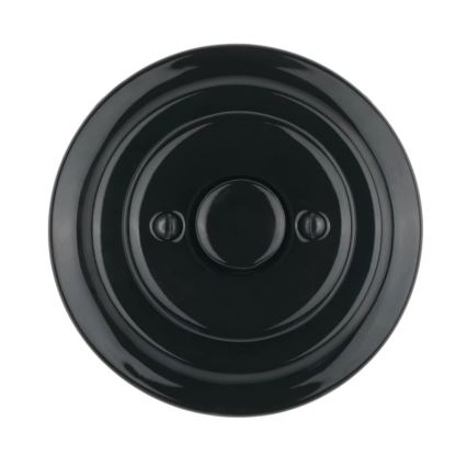 Reblig - Variateur rotatif rétro en porcelaine avec cadre 250V/10A noir