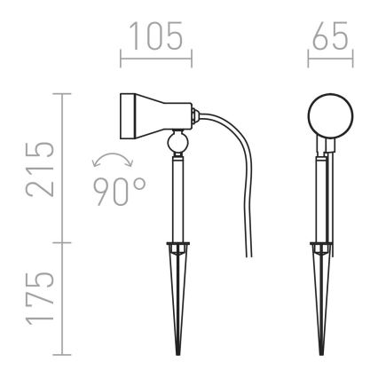 RED - Design Rendl - R10427 - Lamp voor Buiten DIREZZA 1xGU10/35W/230V IP54