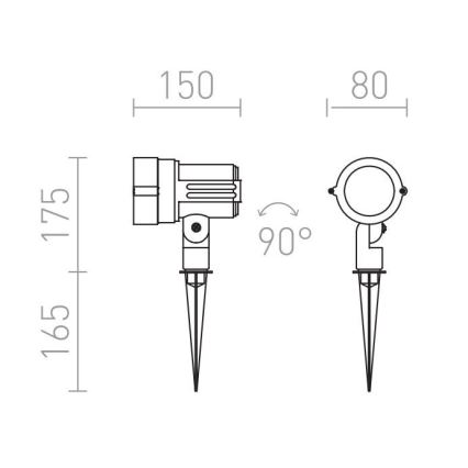 RED - Design Rendl - R10527 - Applique murale d'extérieur GARY LED/10W/230V IP65 grise
