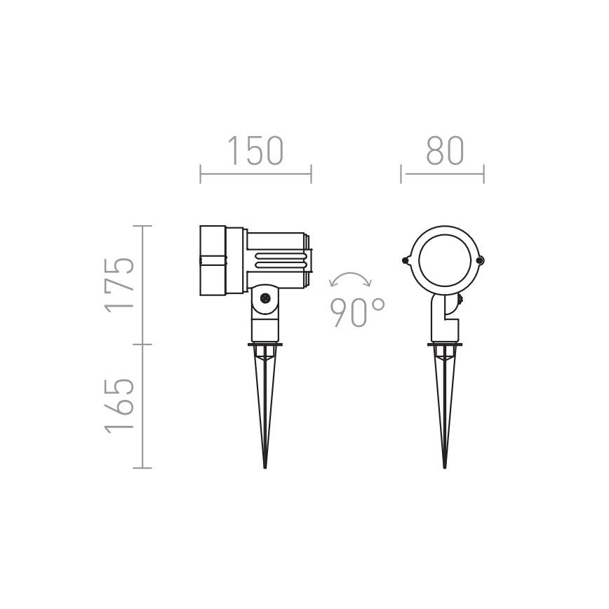 RED - Design Rendl - R10527 - Applique murale d'extérieur GARY LED/10W/230V IP65 grise