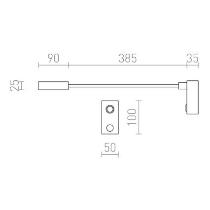 RED -  Design Rendl - R10541 - LED Wandlamp AIM LED/3W/230V zwart