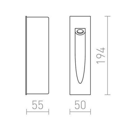 RED - Design Rendl - R10545 - Ingebouwde LED Lamp voor Buiten GAP LED/3W/230V IP54