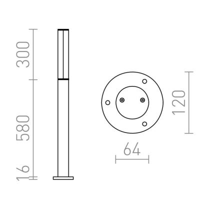 RED - Design Rendl - R10548 - LED Lamp voor Buiten VADIS LED/8W/230V IP54