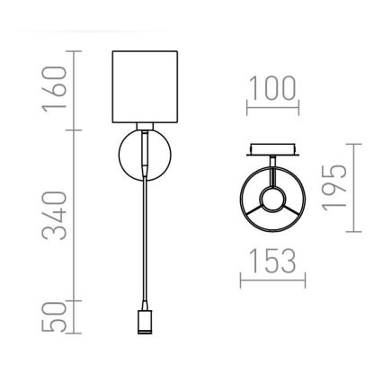 RED - Design Rendl - R10580 - LED Wandlamp VERSA 1xE27/42W/230V + LED/3W