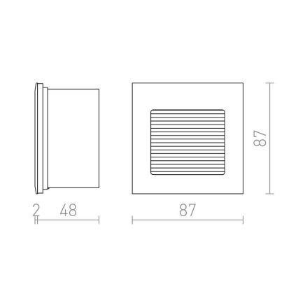 RED - Design Rendl - R10606 - Ingebouwde LED Oriëntatie Lamp INTRO LED/1W/230V