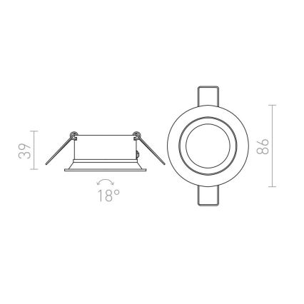 RED - Design Rendl - R11738 - Inbouwverlichting SOBER 1xGU10/50W/230V wit