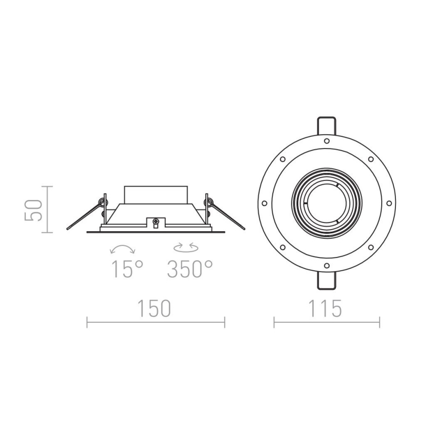 RED -  Design Rendl - R12046 - Inbouwlamp IPSO 1xGU10/50W/230V