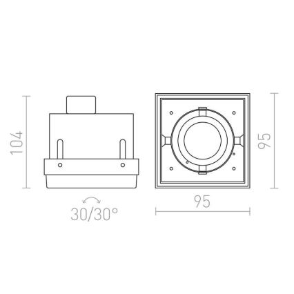 RED - Design Rendl - R12052 - Spot encastrable ELECTRA 1xGU10/50W/230V