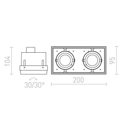 RED - Design Rendl - R12053 - Inbouwverlichting ELECTRA 2xGU10/50W/230V