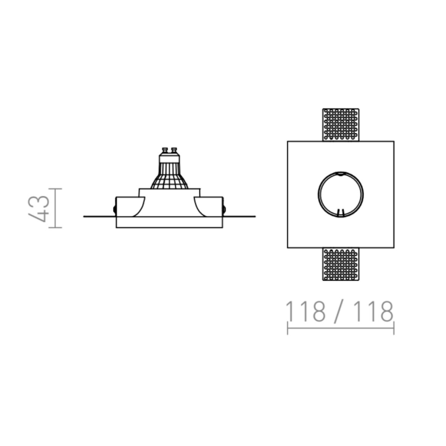 RED - Design Rendl - R12358 - Inbouw Lamp DINGO 1xGU10/35W/230V